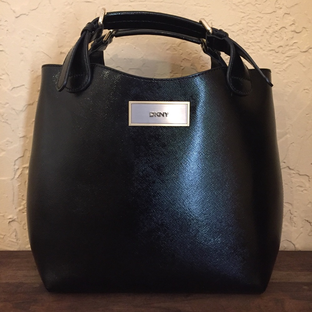 DKNY Saffiano Leather Satchel w/ Crossbody Strap